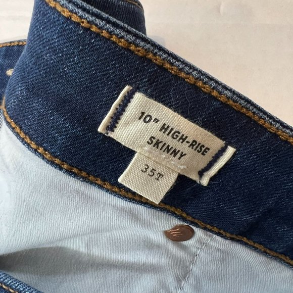 Madewell 10'' High Rise Skinny Denim Jeans High Rise Blue Dark Wash Size 35T - Picture 6 of 12